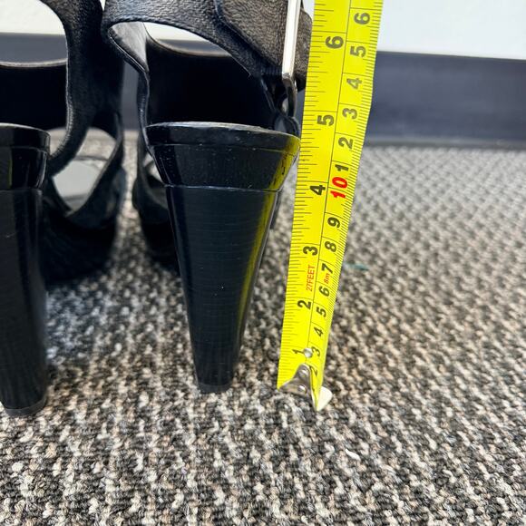 Michael Kors Women's Black T-Strap Slingback Buckle Platform Sandals Size 9.5 - Picture 8 of 8